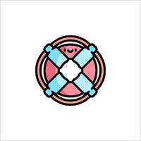 A cartoon logo for a life preserver vector