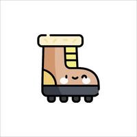 A cartoon boot with a smiley face on it vector