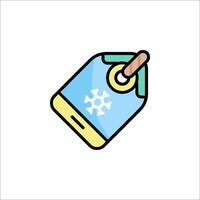 A snowflake icon with a tag on it vector