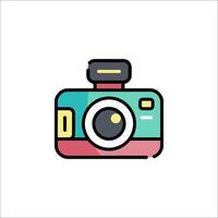 A colorful camera icon on a white background vector