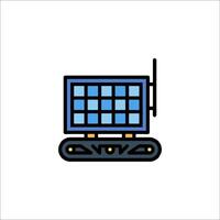 A computer with a monitor and a keyboard vector