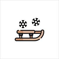 Sled icon with snowflakes on it vector