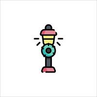 A light post with a donut on it vector