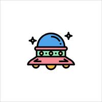Alien spaceship icon illustration vector