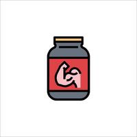 A jar of protein powder on a white background vector