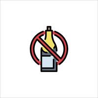 No alcohol sign icon isolated on white background vector