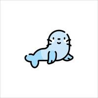A cute seal with a smile on its face vector