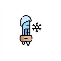 A cartoon snowflake and a thermometer icon vector