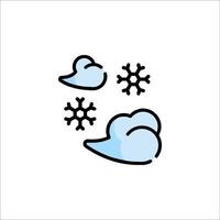 A simple icon of snowflakes and clouds vector