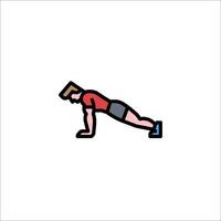A man doing push ups on a white background vector