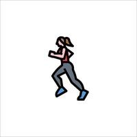 A woman running in a line icon vector