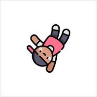 A cartoon character falling down on a white background vector
