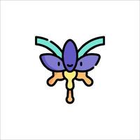 A colorful flower with a face on it vector