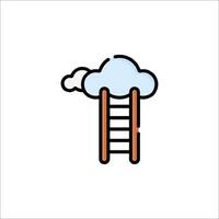 A ladder going up to a cloud with a cloud above it vector