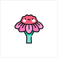 A cute flower with a smile on it vector