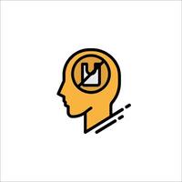A person's head with a no sign on it vector