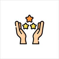 Hands with stars icon on white background vector