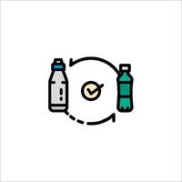 A bottle and a bottle of water are shown in a circle vector