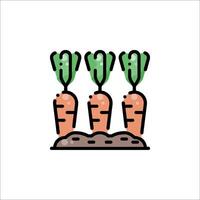 Carrots growing in the soil icon illustration vector