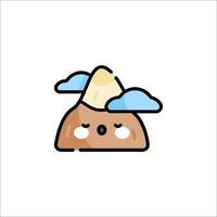A cute mountain with clouds on it vector