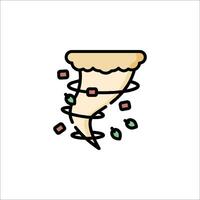 A pizza with a tornado coming out of it vector