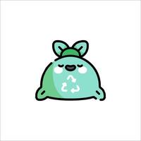 A cute green bag with a bow on it vector