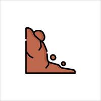A rock with a hole in it and a person standing on it vector