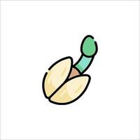 A cartoon drawing of a seed pod vector
