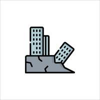 A building is falling down on a hill vector