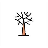 A tree with no leaves on it in a line drawing vector