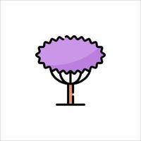 A purple tree with a purple flower on top vector