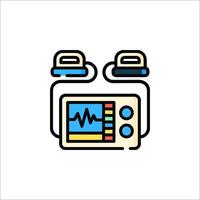 An icon of a monitor with an ecg on it vector