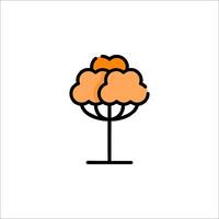 A brain in a vase icon vector