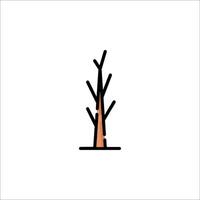 A tree with no leaves on it in a flat style vector