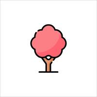 A pink tree icon on a white background vector