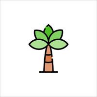 A palm tree icon in a flat style vector