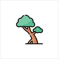 A tree icon in a flat style vector