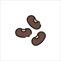 A pair of chocolate beans on a white background vector