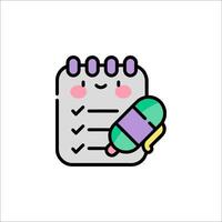 A checklist with a pen and a pencil vector