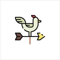 A bird on a weather vane icon vector