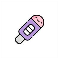 A purple ice cream stick with a smiley face on it vector