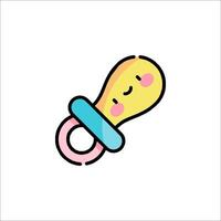 A cute pacifier icon with a smiley face vector