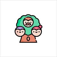 A cartoon family with a tree in the background vector