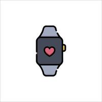 An apple watch with a heart on it vector