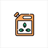 A can of oil with a leaf on it vector