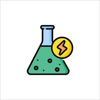 A laboratory flask with a lightning bolt on it vector