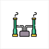 A line icon of two pipes with question marks vector