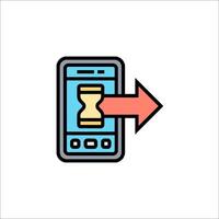 A phone with an arrow pointing to it vector