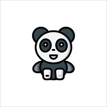 un panda oso es sentado en un blanco antecedentes vector