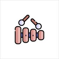 A cartoon icon of a hammer and a hammer vector